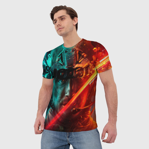 Мужская футболка 3D Боец на войне, цвет 3D печать - фото 3