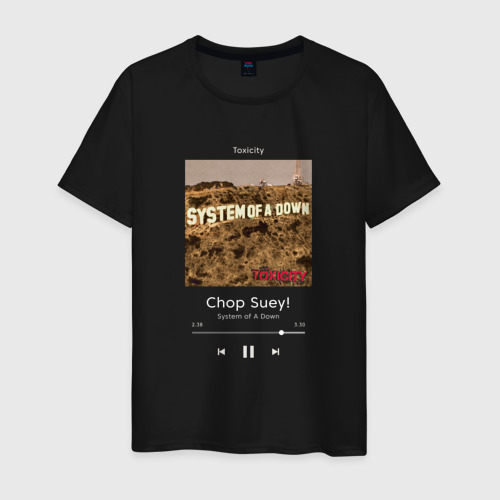 Мужская футболка хлопок с принтом System of a Down Chop Suey!, вид спереди #2