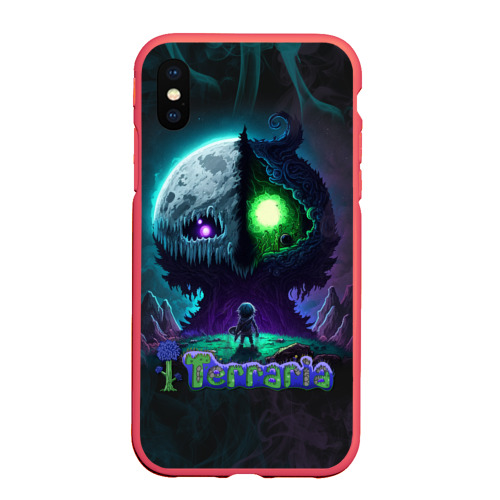 Чехол для iPhone XS Max матовый Terraria monster, цвет красный