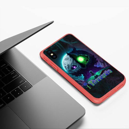 Чехол для iPhone XS Max матовый Terraria monster, цвет красный - фото 5