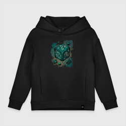 Детское худи Oversize хлопок Абстрактная зеленая кость для настольных игр