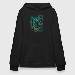 Худи SuperOversize хлопок Абстрактная зеленая кость для настольных игр
