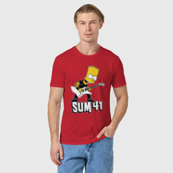 Мужская футболка хлопок Sum41 Барт Симпсон рокер - фото 2