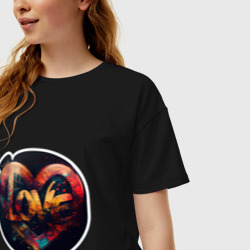 Женская футболка хлопок Oversize Love на День Святого Валентина - фото 2