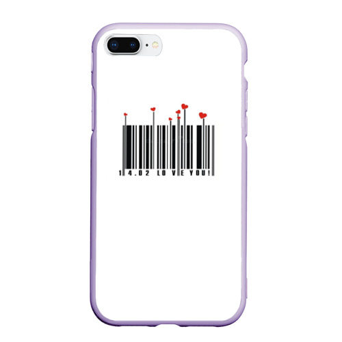 Чехол для iPhone 7Plus/8 Plus матовый с принтом Barcode love you, вид спереди #2