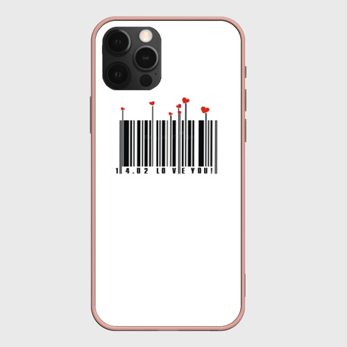 Чехол для iPhone 12 Pro Max с принтом Barcode love you, вид спереди #2