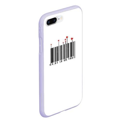 Чехол для iPhone 7Plus/8 Plus матовый с принтом Barcode love you, вид сбоку #3