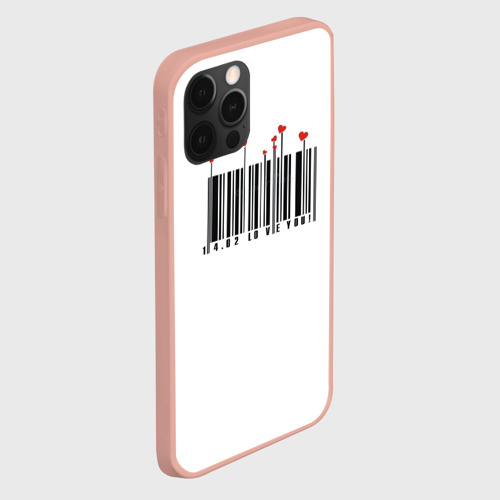 Чехол для iPhone 12 Pro Max с принтом Barcode love you, вид сбоку #3