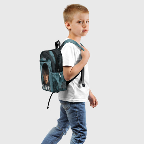 Детский рюкзак 3D с принтом Унсдэй портрет, вид сзади #1