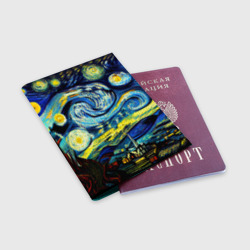 Обложка для паспорта матовая кожа Винсент ван Гог, звездная ночь - фото 2