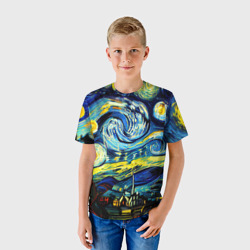 Детская футболка 3D Винсент ван Гог, звездная ночь - фото 2