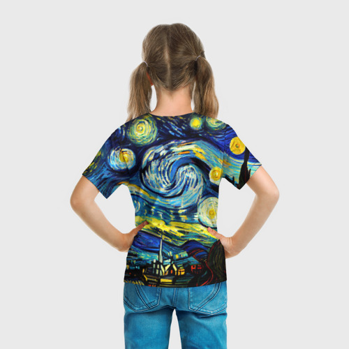 Детская футболка 3D Винсент ван Гог, звездная ночь, цвет 3D печать - фото 6