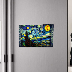Плакат с принтом Винсент ван Гог, звездная ночь для любого человека, вид спереди №4. Цвет основы: белый