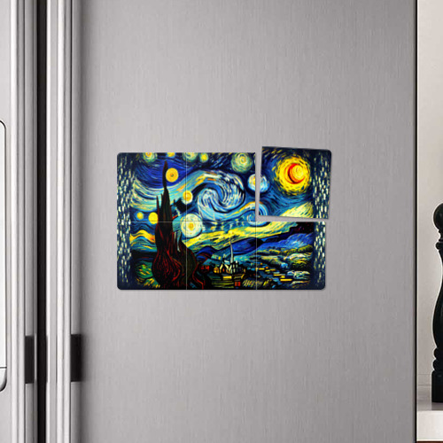 Магнитный плакат 3Х2 Винсент ван Гог, звездная ночь - фото 4