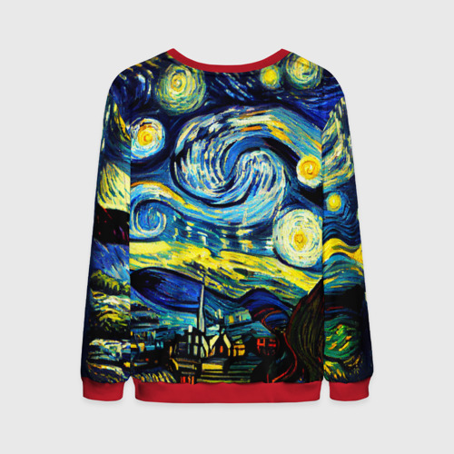 Мужской свитшот 3D Винсент ван Гог, звездная ночь, цвет красный - фото 2
