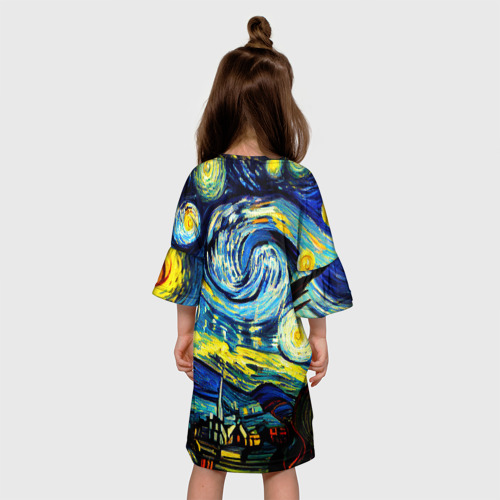 Детское платье 3D Винсент ван Гог, звездная ночь, цвет 3D печать - фото 5