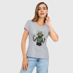 Женская футболка хлопок Slim Эйнштейн в гневе - фото 2