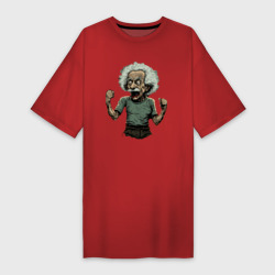 Платье-футболка хлопок Эйнштейн в гневе