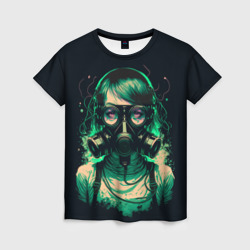 Женская футболка 3D Girl in Gasmask