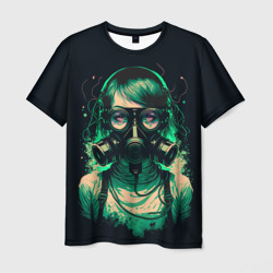 Мужская футболка 3D Girl in Gasmask