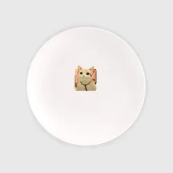 Тарелка Cat smiling meme art