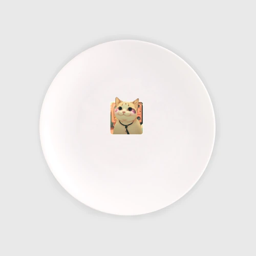 Тарелка Cat smiling meme art