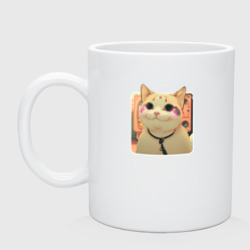 Кружка керамическая Cat smiling meme art