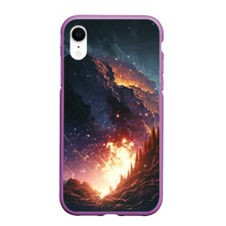 Звезды над природным пейзажем – Чехол для iPhone XR матовый с принтом купить