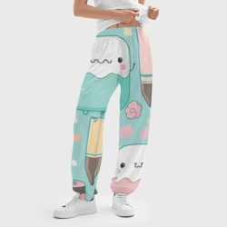 Женские джоггеры оверсайз 3D Милые предметы с лицами - фото 2