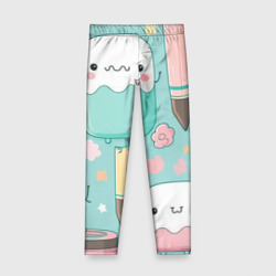 Детские леггинсы 3D Милые предметы с лицами