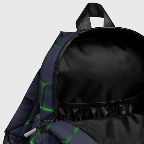 Детский рюкзак 3D с принтом Зелёный неон, фото #4