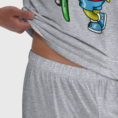 Мужская пижама хлопок с принтом Барт и скейт, фото #4