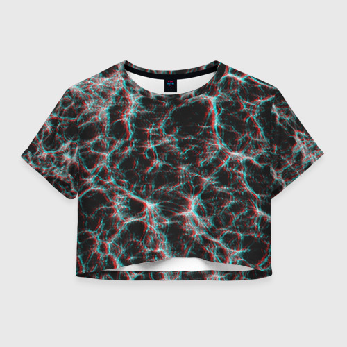 Женская футболка Crop-top 3D Сеть нейронов, цвет 3D печать