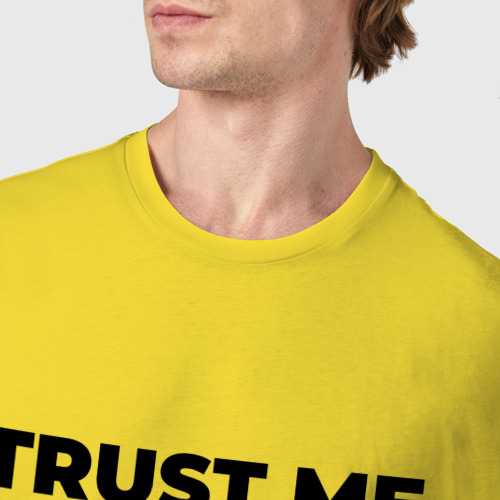 Мужская футболка хлопок Trust me - I'm advocate, цвет желтый - фото 6