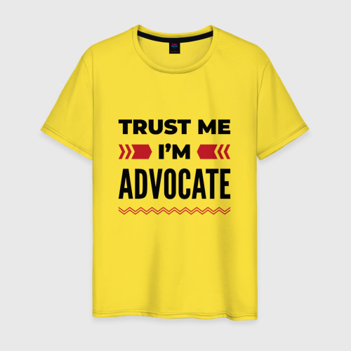 Мужская футболка хлопок Trust me - I'm advocate, цвет желтый