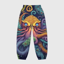 Женские джоггеры оверсайз 3D Гипно осьминог