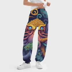 Женские джоггеры оверсайз 3D Гипно осьминог - фото 2