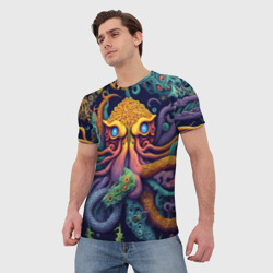 Мужская футболка 3D Гипно осьминог - фото 2