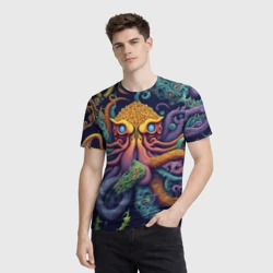 Мужская футболка 3D Гипно осьминог - фото 2