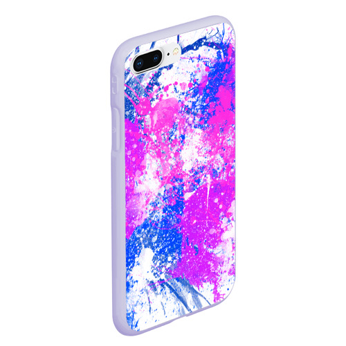 Чехол для iPhone 7Plus/8 Plus матовый с принтом Разбрызганная фиолетовая краска - светлый фон, вид сбоку #3