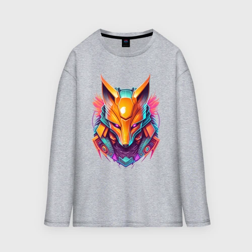 Мужской лонгслив oversize хлопок Кибер лиса