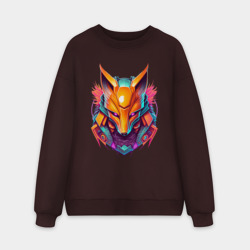 Мужской свитшот oversize без начеса хлопок Кибер лиса