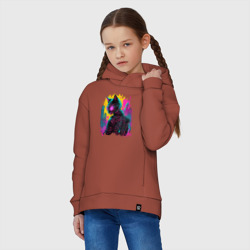 Детское худи Oversize хлопок Киберпанк кот в очках - фото 2
