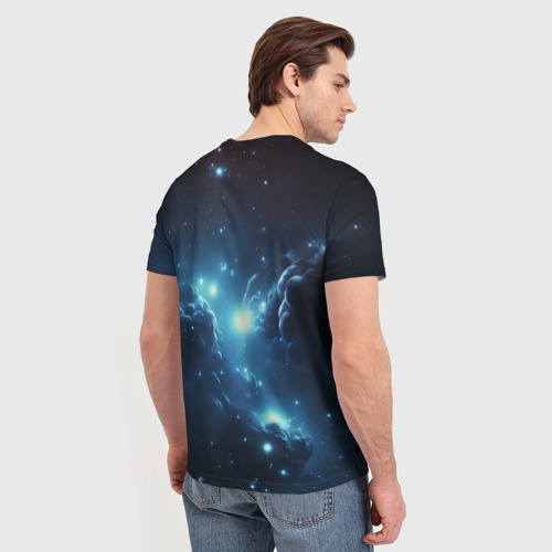 Мужская футболка 3D Мемный кот в космосе, цвет 3D печать - фото 4
