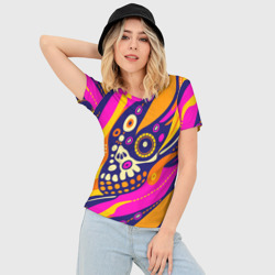 Женская футболка 3D Slim Абстрактный узор мексиканская чупакабра - фото 2