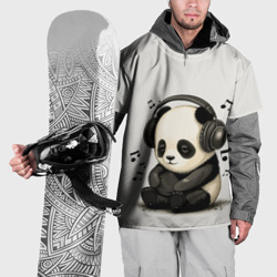 Накидка на куртку 3D Милая панда в наушниках