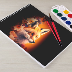 Альбом для рисования Огненно рыжая лиса в цветах - фото 2