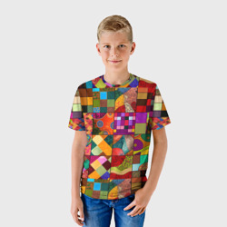 Детская футболка 3D Лоскутное шитье, пэчворк из нейросети - фото 2