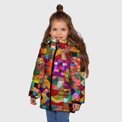 Зимняя куртка для девочек 3D Лоскутное шитье, пэчворк из нейросети - фото 2