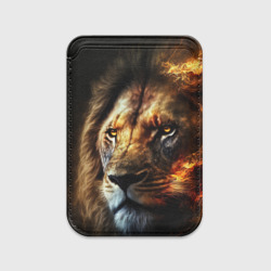 Картхолдер Magsafe магнитный Лев и огонь